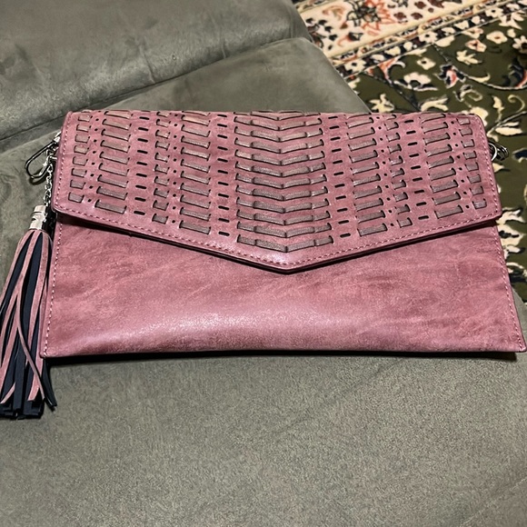 Handbags - Envelope clutch with cross body strap, NWOT